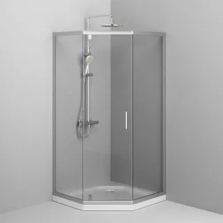 Душевой уголок AM.PM Gem W90G-405-090MT профиль серебристый 90х90 см